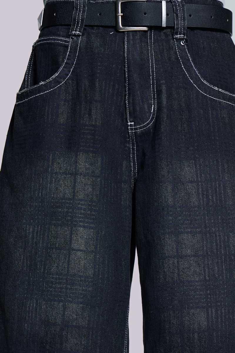 Jaded London Check XL Colossus Jorts Blue