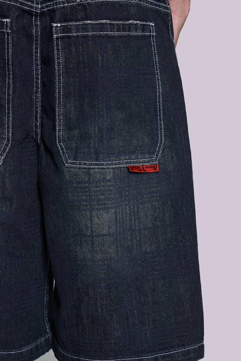Jaded London Check XL Colossus Jorts Blue