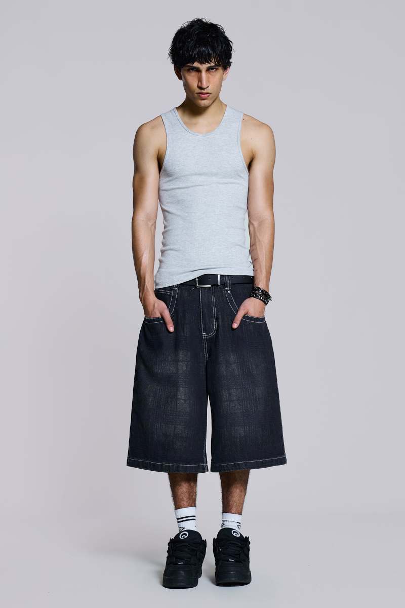 jaded london Check XL Colossus Jorts Blue