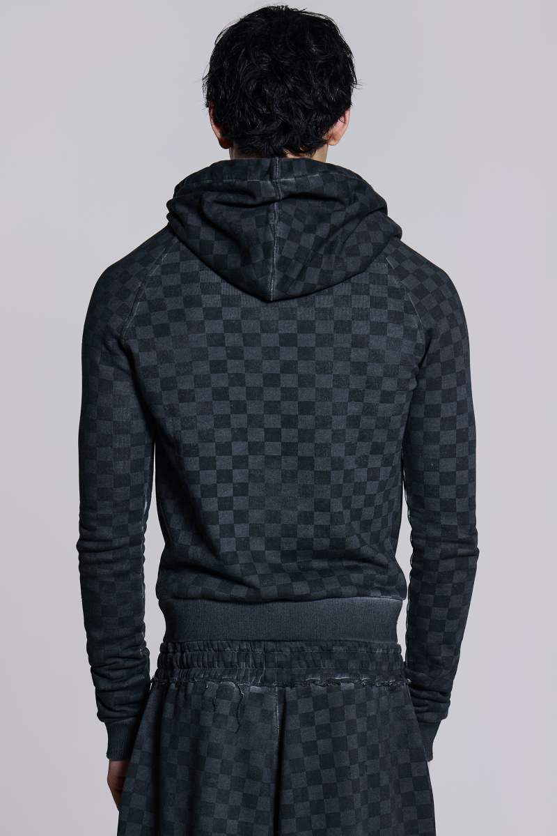 Jaded London Checkerboard Mini Monster Hoodie Grey
