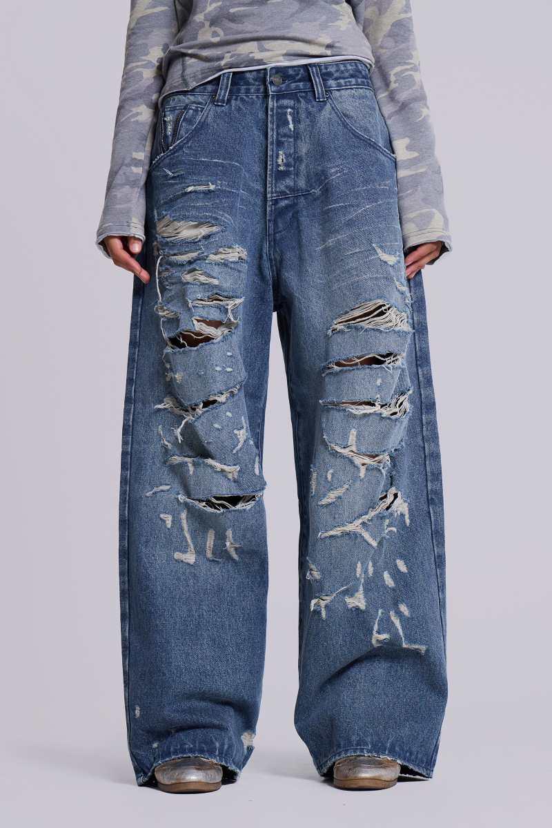 jaded london Destroyed XL Colossus Jeans Blue