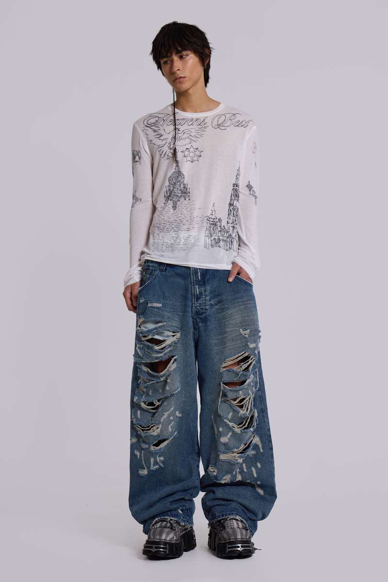 jaded london Destroyed XL Colossus Jeans Blue