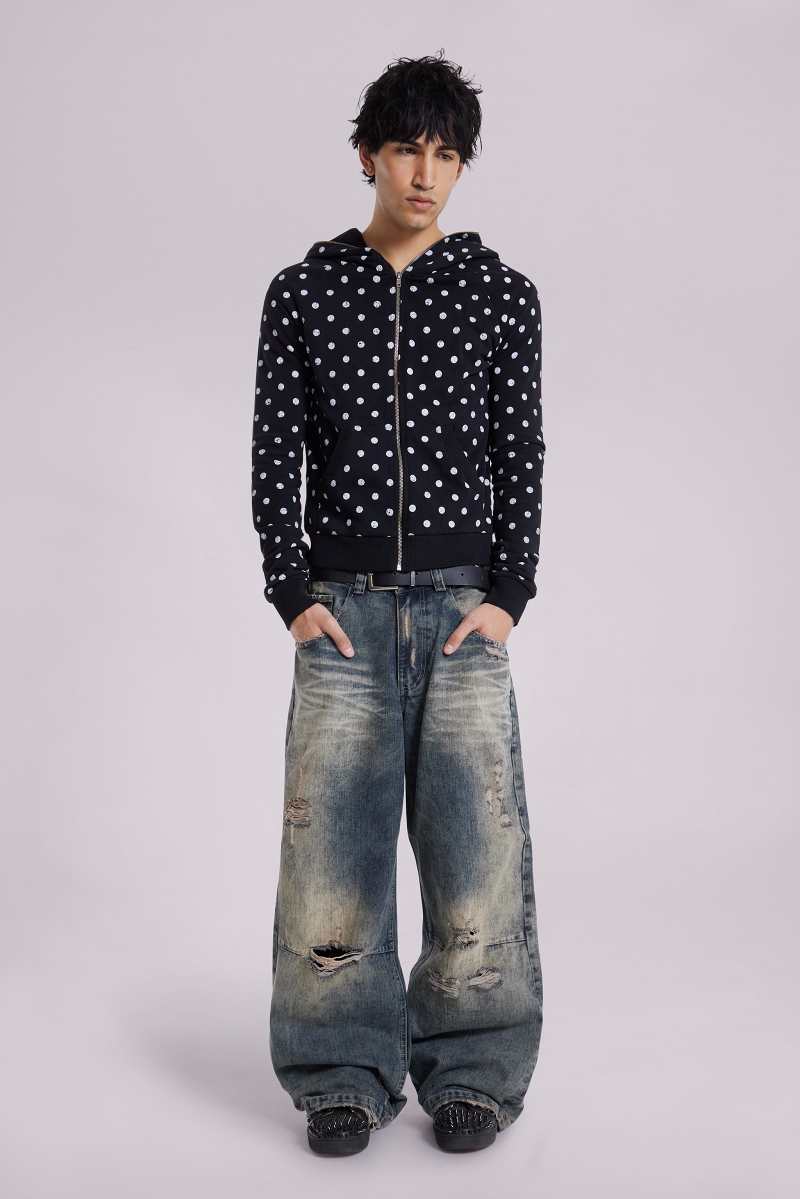 Jaded London Dirty Lowrise Colossus Jeans Grey