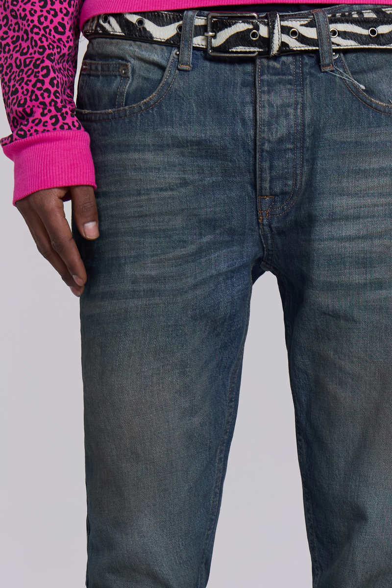 Jaded London Dirty Wash Drain Jeans Blue