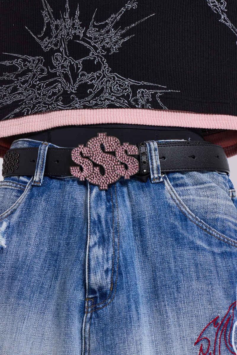 jaded london Dollar Belt Black/Pink