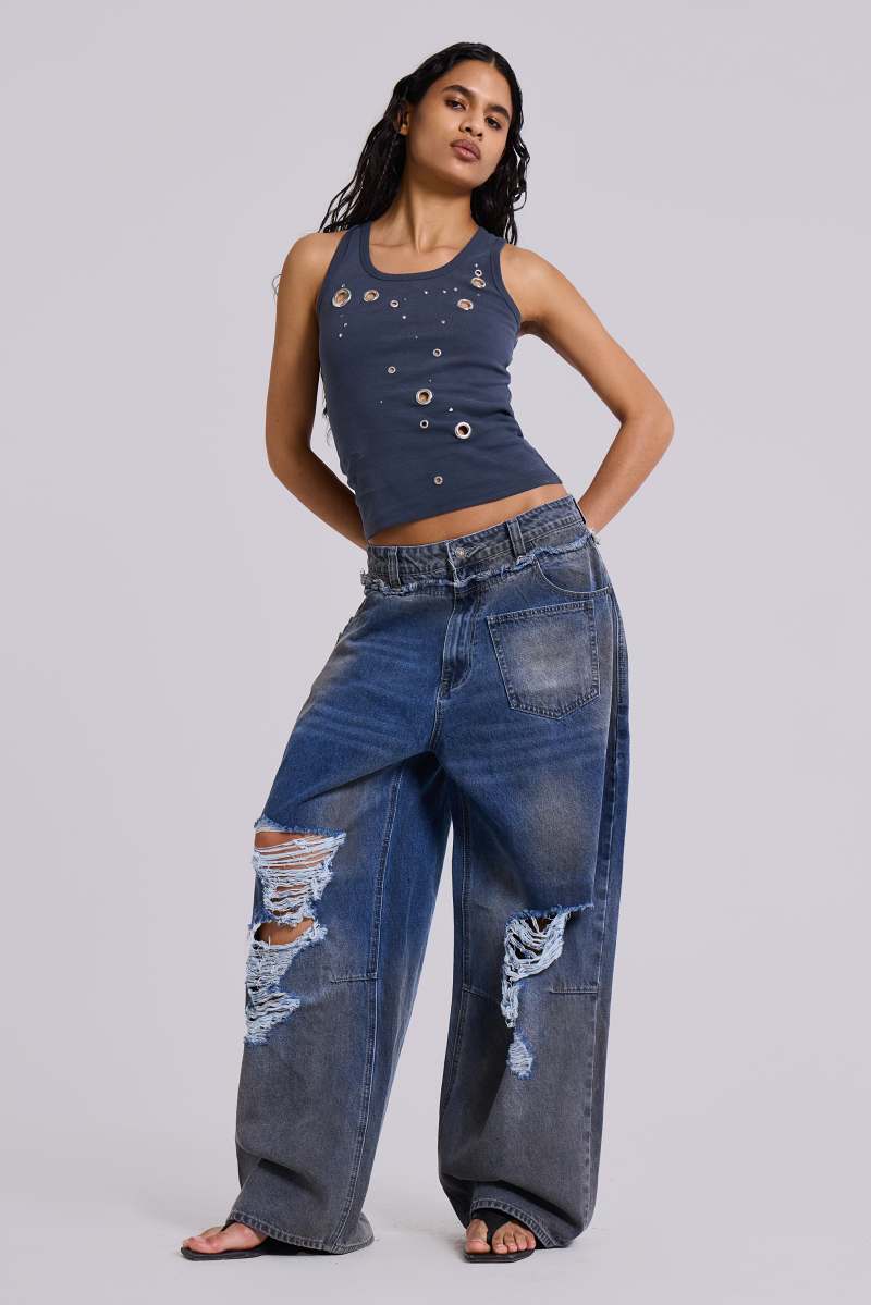 Jaded London Dual XL Colossus Jeans Blue