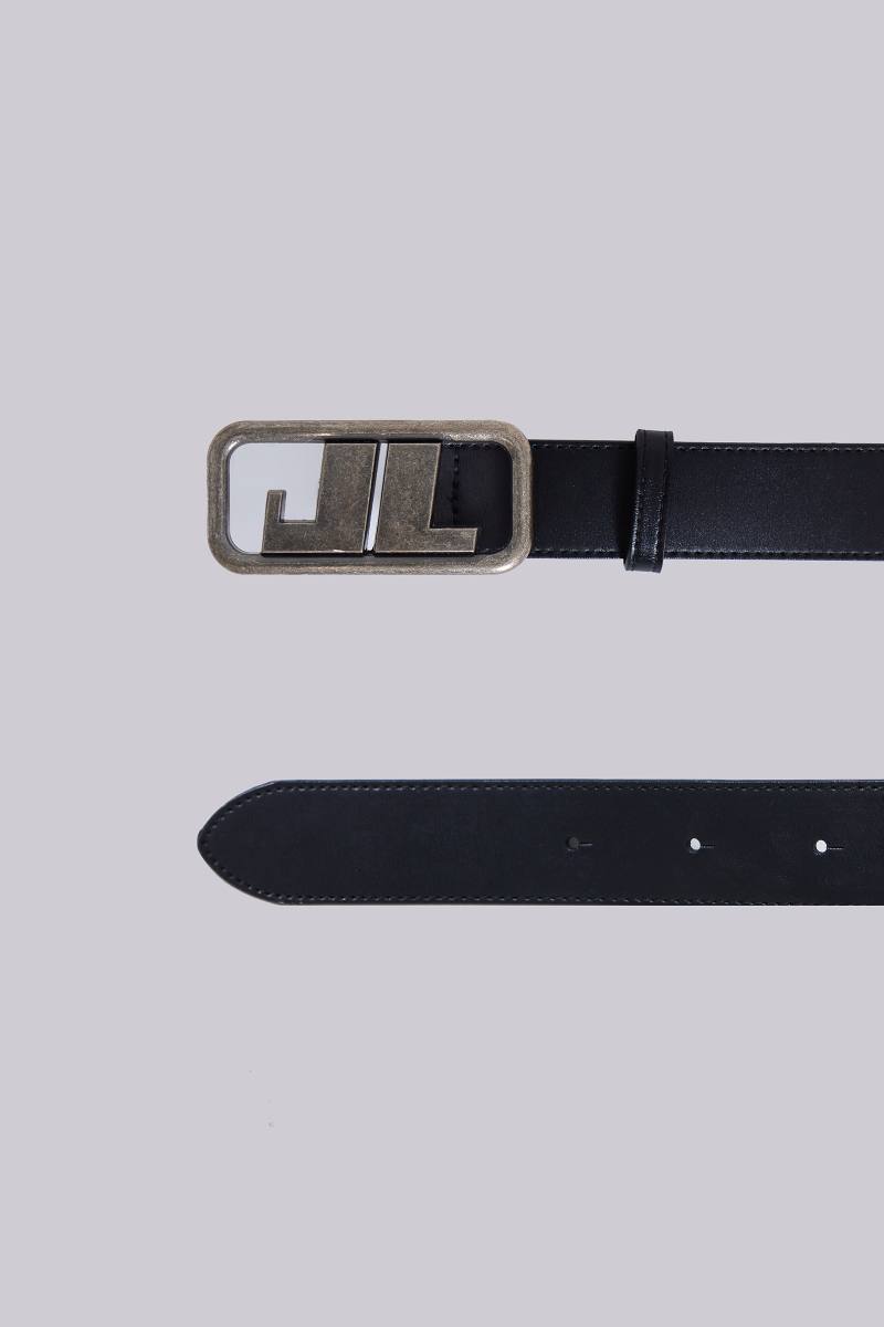 Jaded London Emblem Leather Belt Black