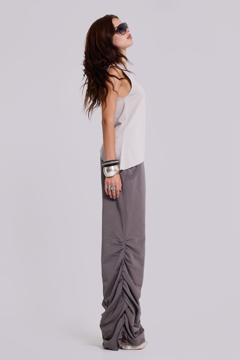 Jaded London Emora Ruched Joggers Grey