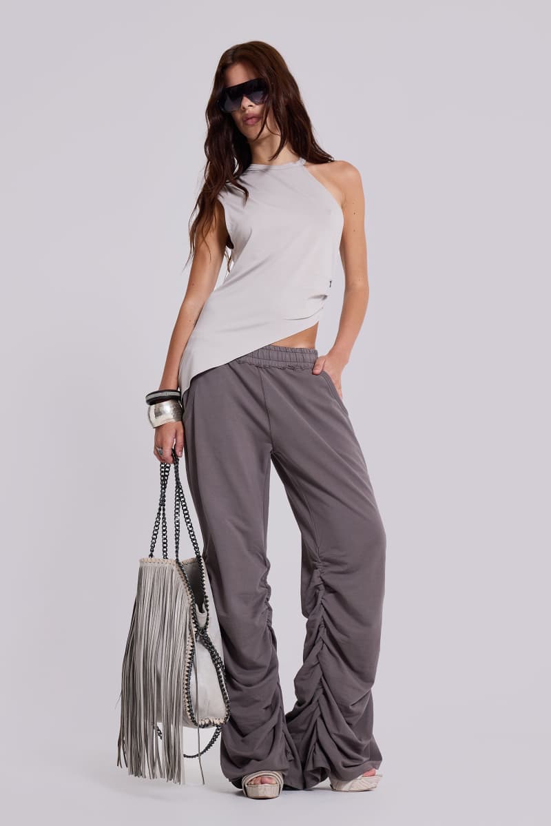 jaded london Emora Ruched Joggers Grey