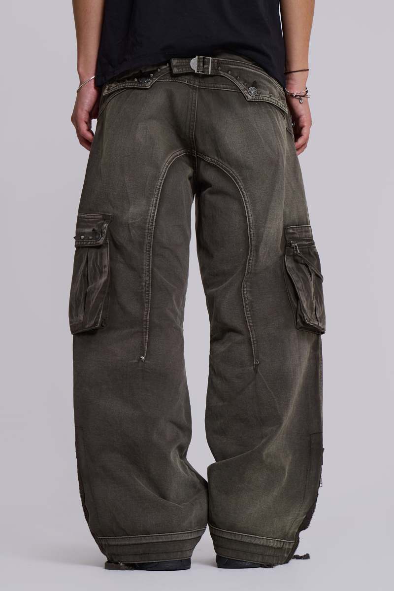 Jaded London Faded Khaki Trooper Cargo Pants Khaki
