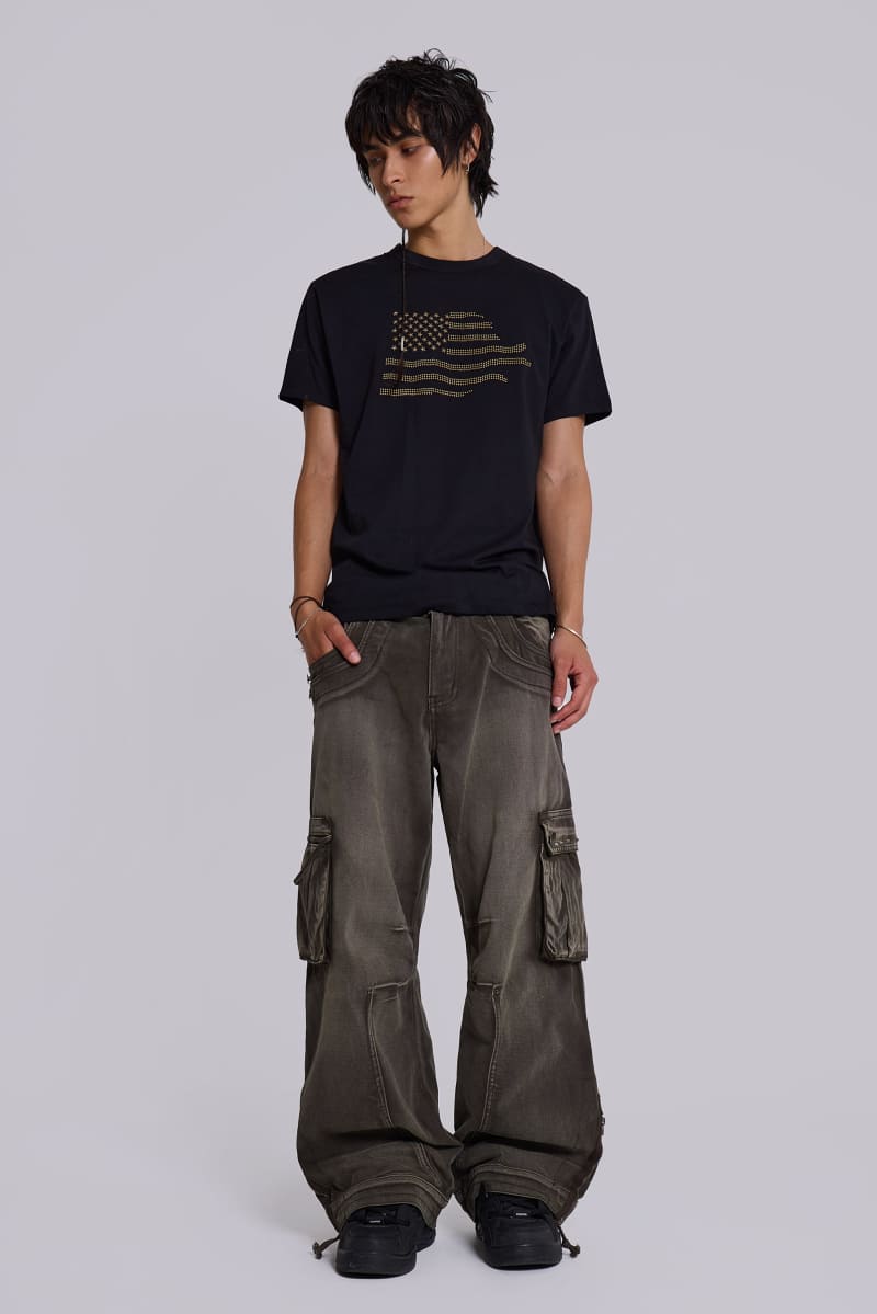 jaded london Faded Khaki Trooper Cargo Pants Khaki