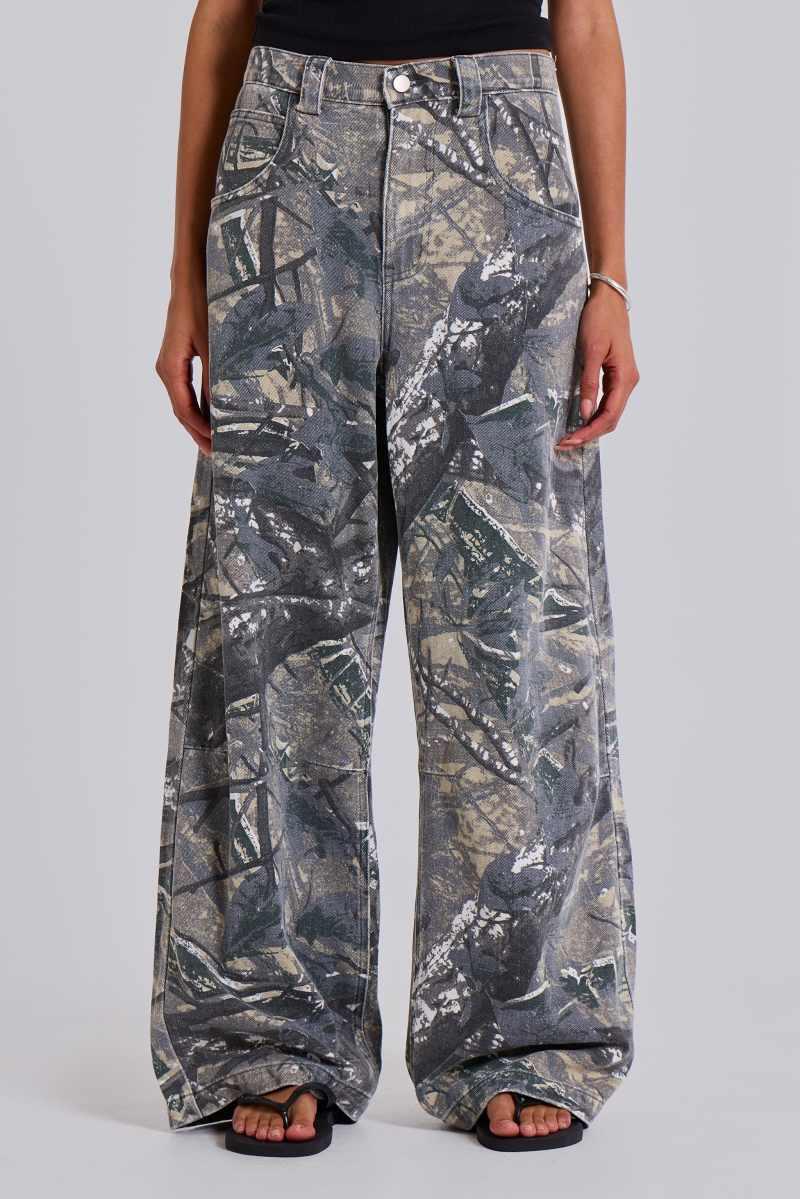 Jaded London Forest Camo Colossus Jeans Multi