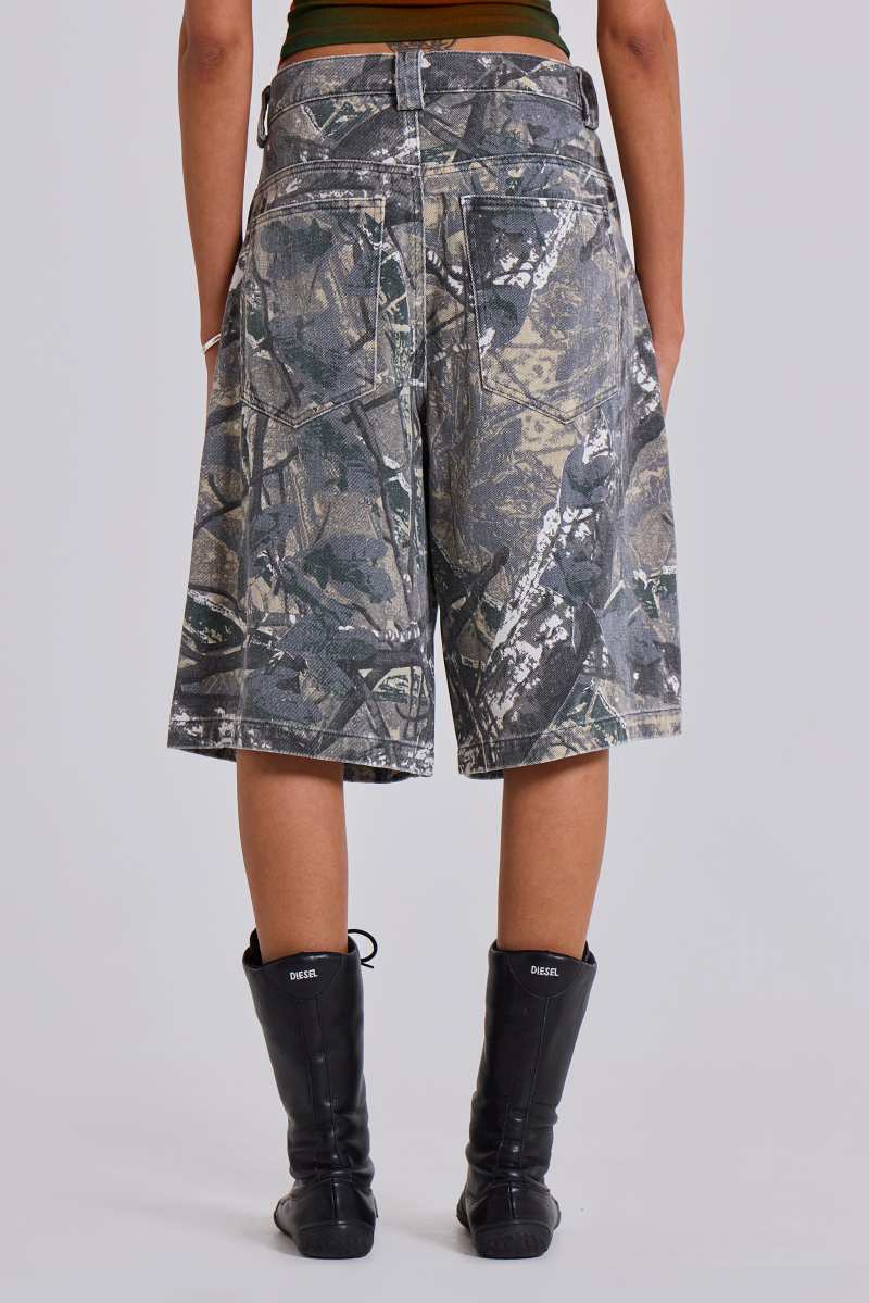 Jaded London Forest Camo Colossus Jorts Multi