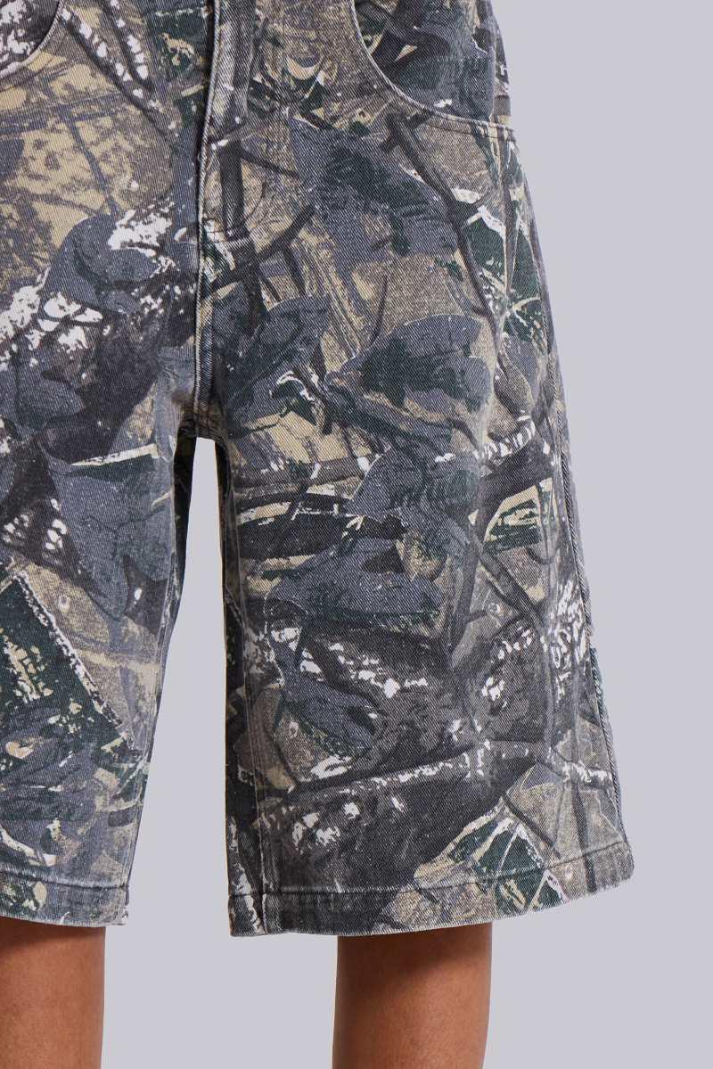 Jaded London Forest Camo Colossus Jorts Multi