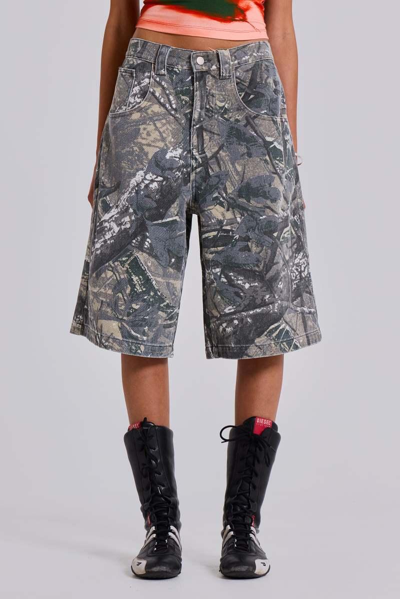 Jaded London Forest Camo Colossus Jorts Multi