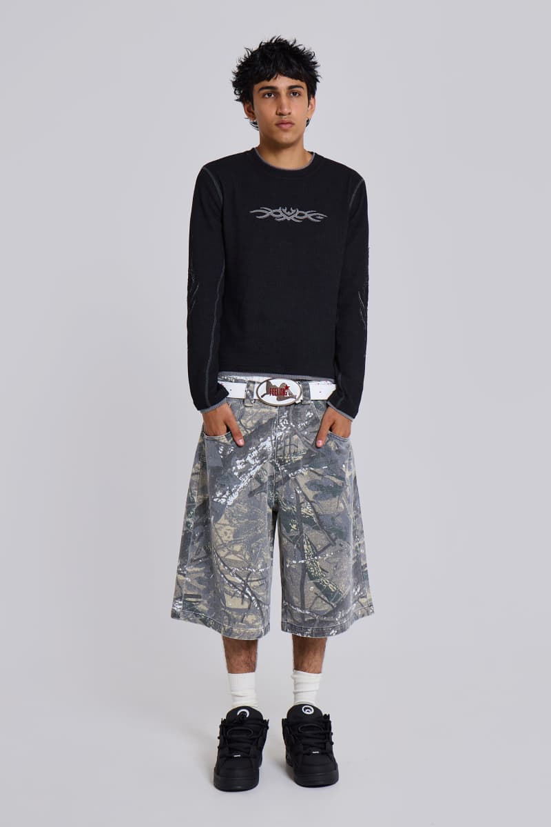 Jaded London Forest Camo Colossus Jorts Multi