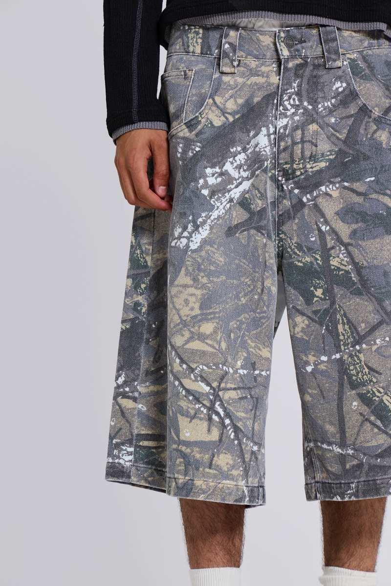 Jaded London Forest Camo Colossus Jorts Multi