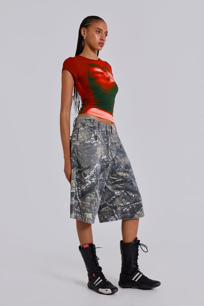 Jaded London Forest Camo Colossus Jorts Multi