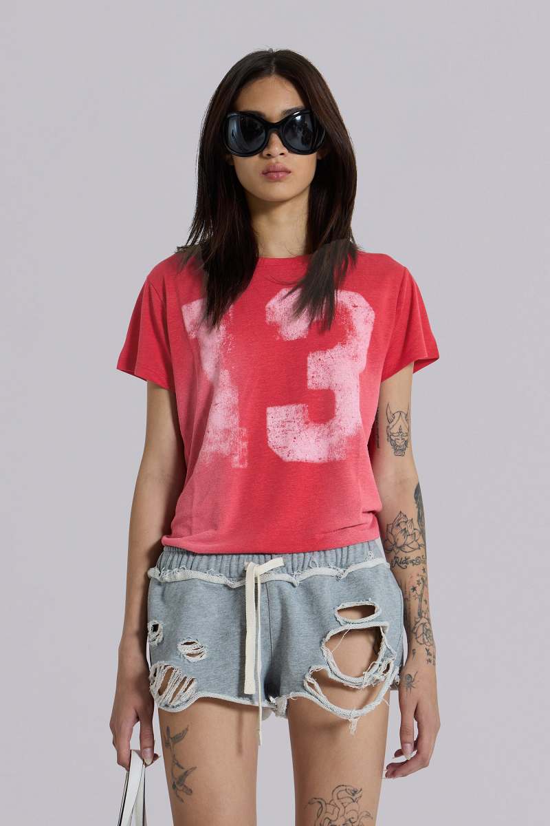 jaded london Freshman T Shirt Red