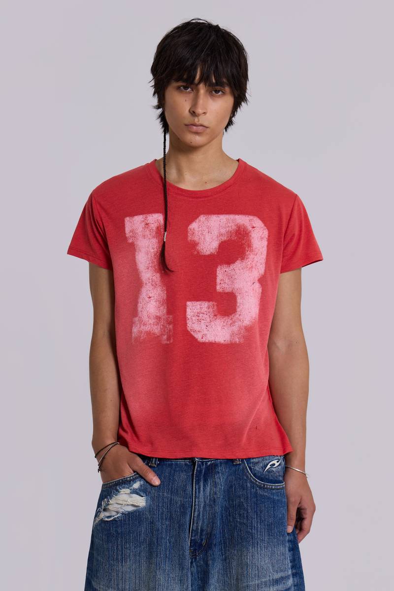 jaded london Freshman T Shirt Red