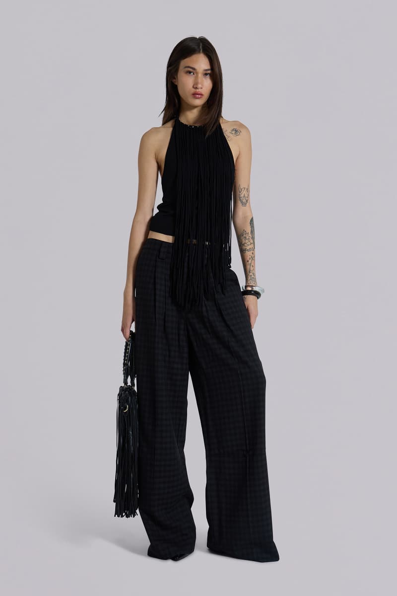 Jaded London Gingham Goliath Suit Pants Black
