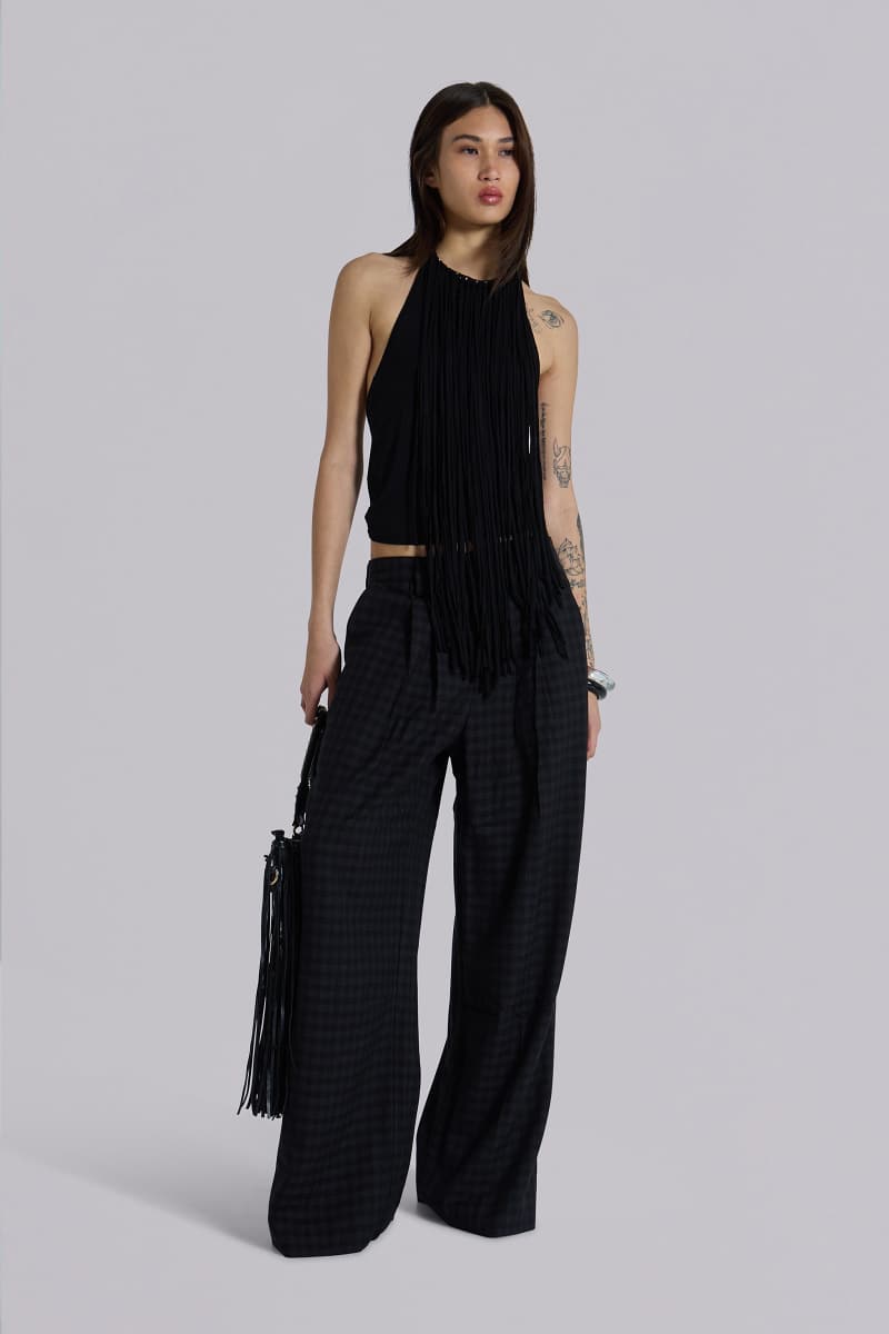 Jaded London Gingham Goliath Suit Pants Black