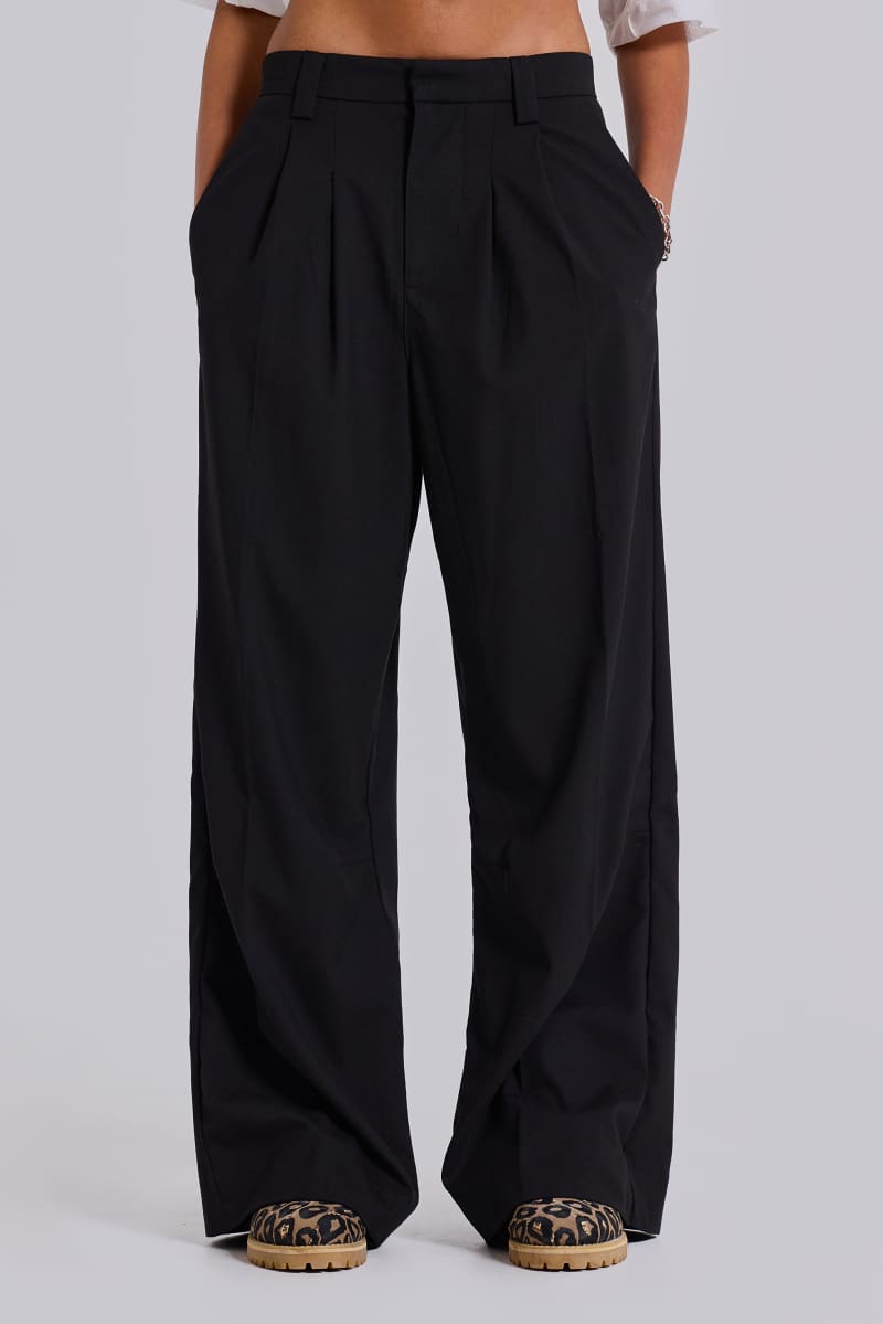 Jaded London Goliath Black Suit Pants Black