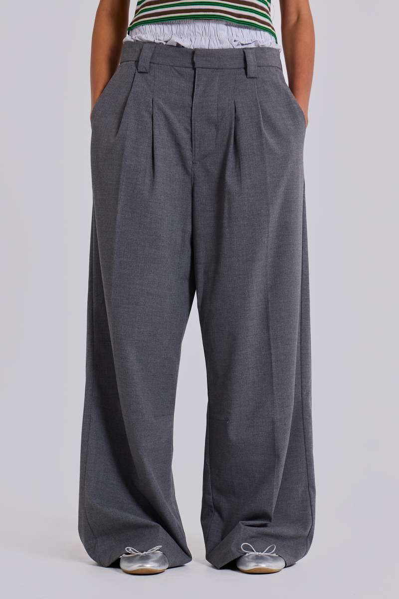 Jaded London Goliath Grey Suit Pants Grey
