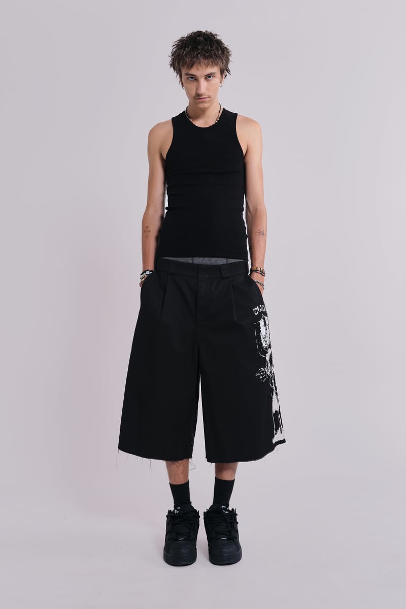 Jaded London Grave XL Goliath Shorts Black
