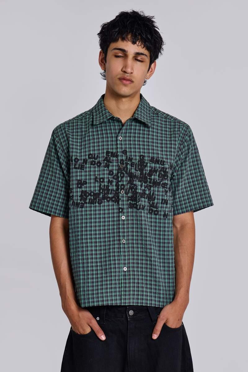 Jaded London Green Typo Shirt Green