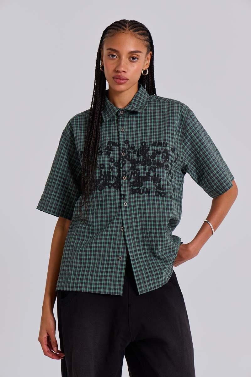 Jaded London Green Typo Shirt Green