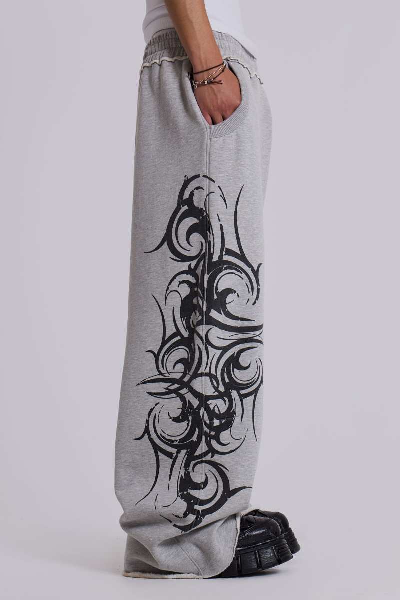 Jaded London Grey Baggy Blade Joggers Grey