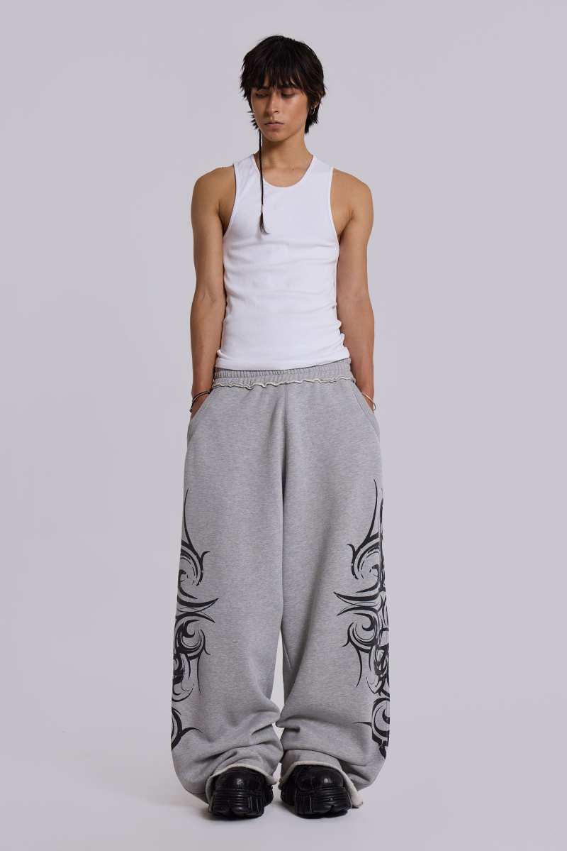 Jaded London Grey Baggy Blade Joggers Grey