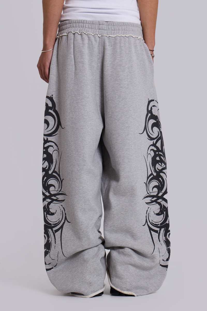 Jaded London Grey Baggy Blade Joggers Grey