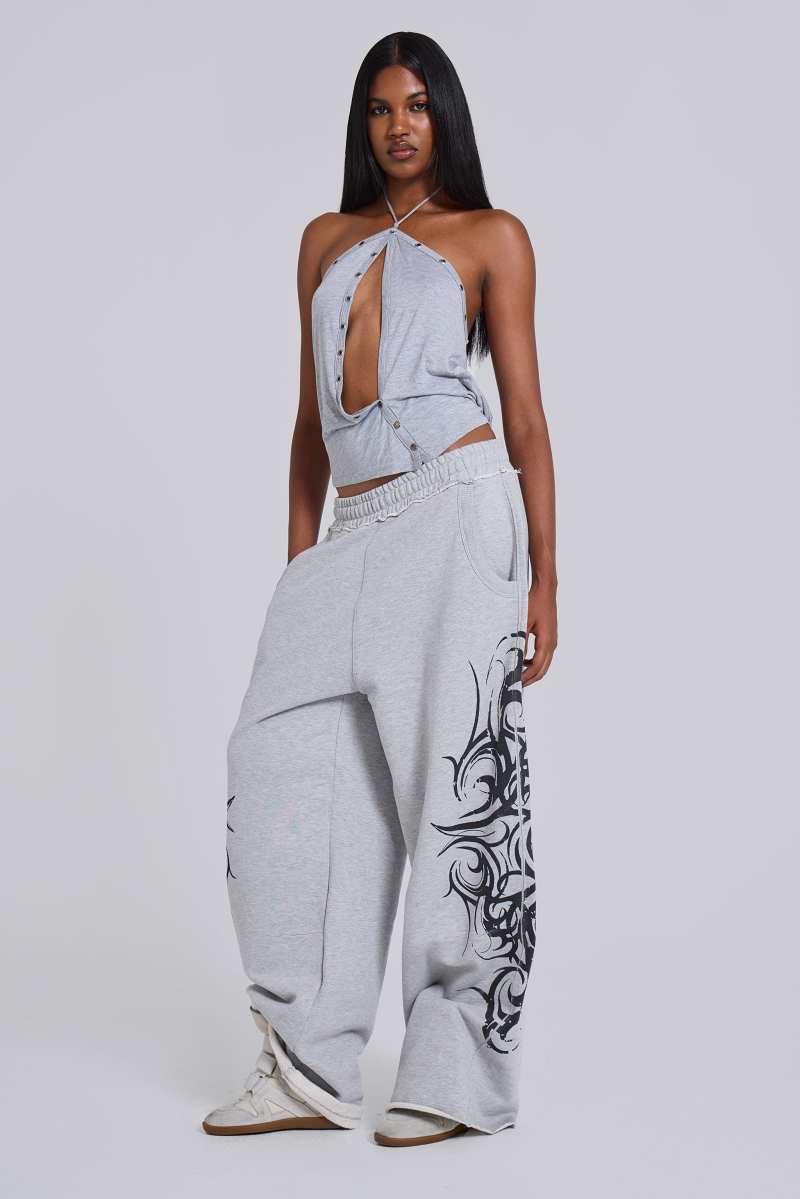 Jaded London Grey Baggy Blade Joggers Grey