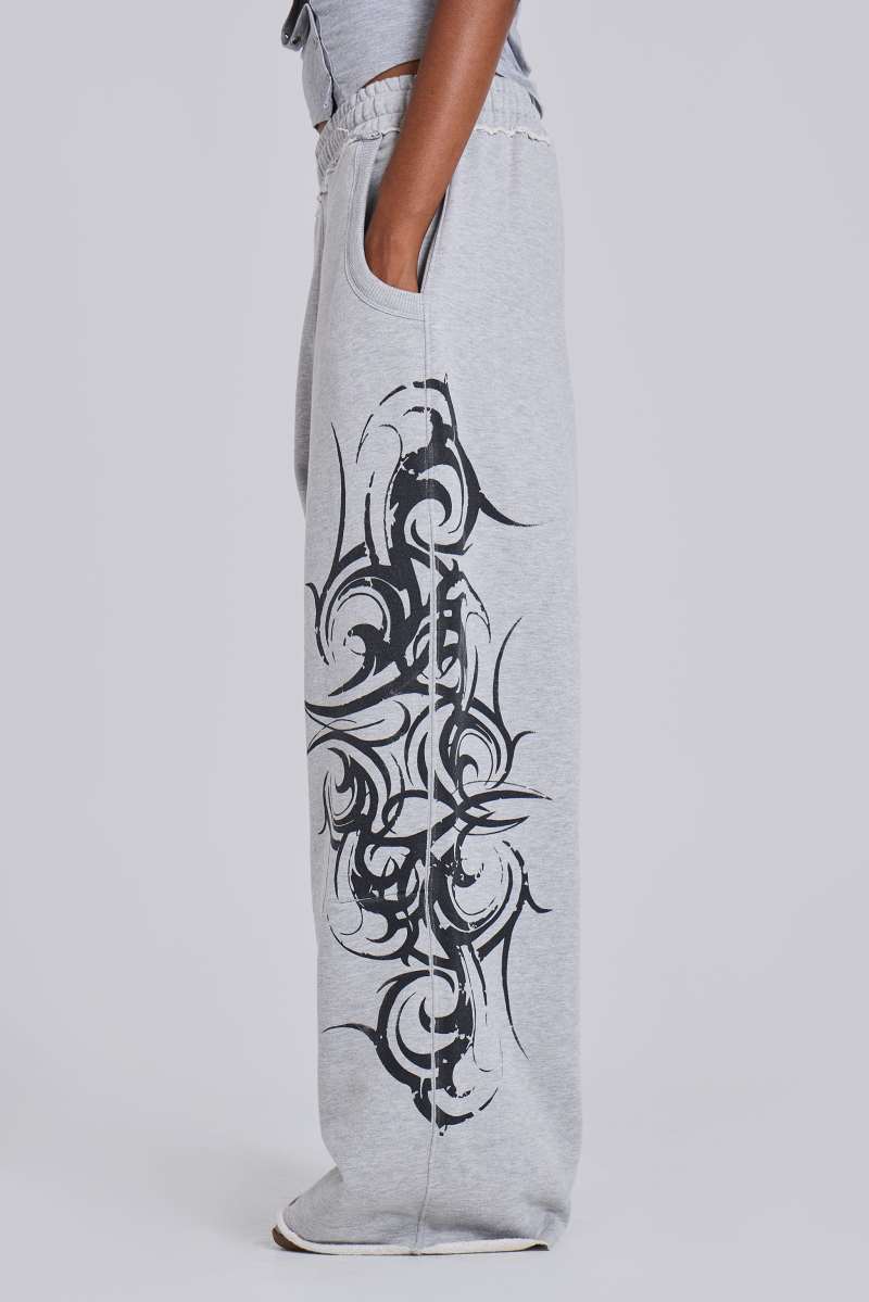 Jaded London Grey Baggy Blade Joggers Grey