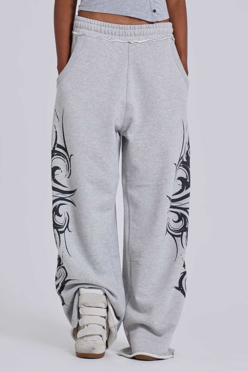 jaded london Grey Baggy Blade Joggers Grey