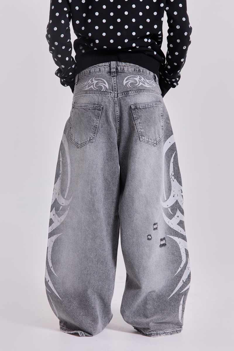 Jaded London Grey Blade XL Colossus Jeans Grey