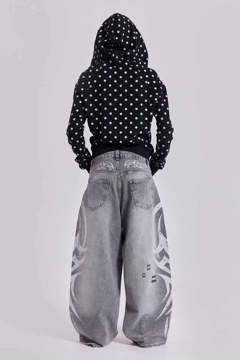 jaded london Grey Blade XL Colossus Jeans Grey