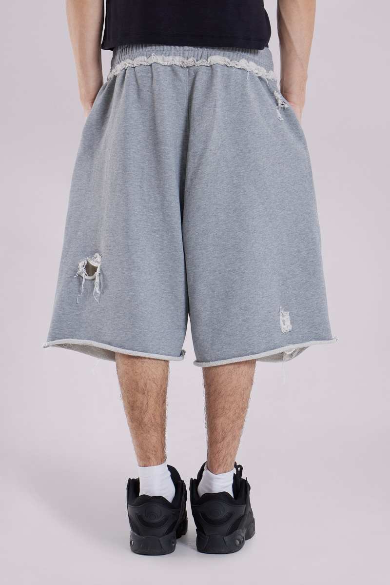 Jaded London Grey Distressed Monster Shorts Grey
