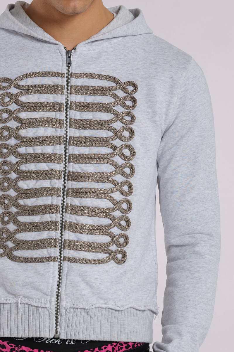 Jaded London Grey Golden Drummer Hoodie Grey