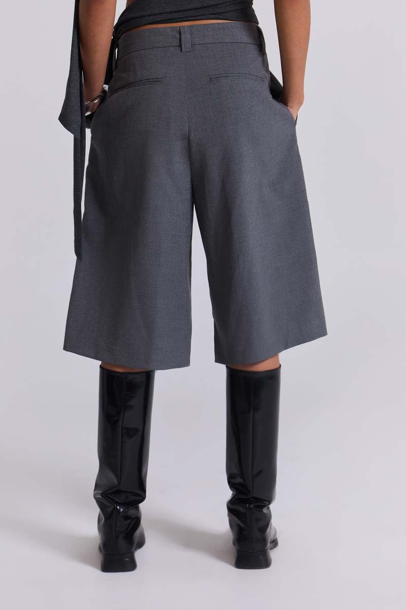 Jaded London Grey Goliath Tailored Shorts Grey