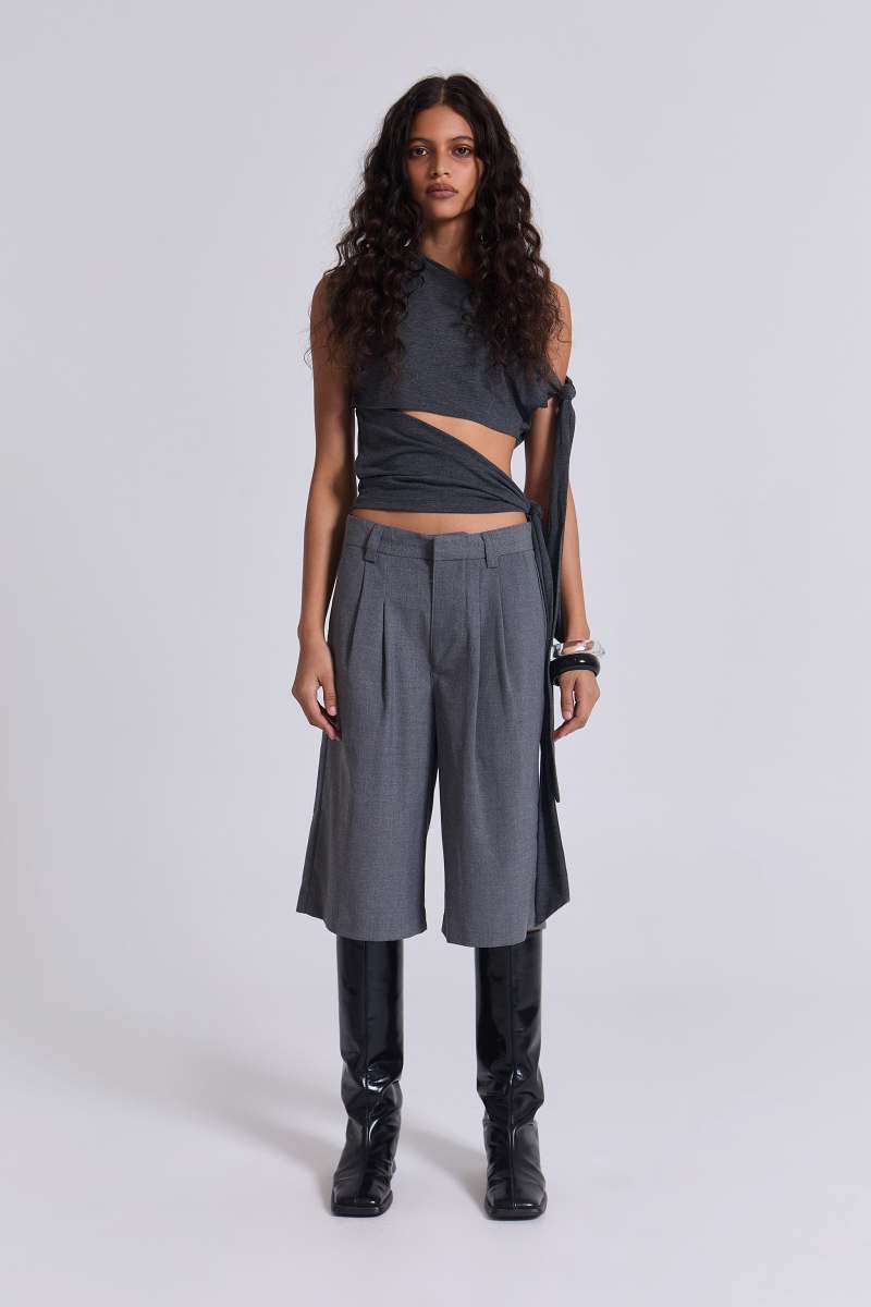 Jaded London Grey Goliath Tailored Shorts Grey