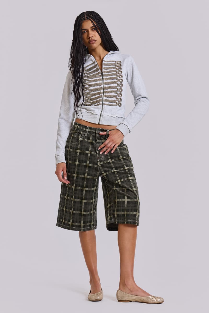 jaded london Grey Marl Drummer Monster Hoodie Grey