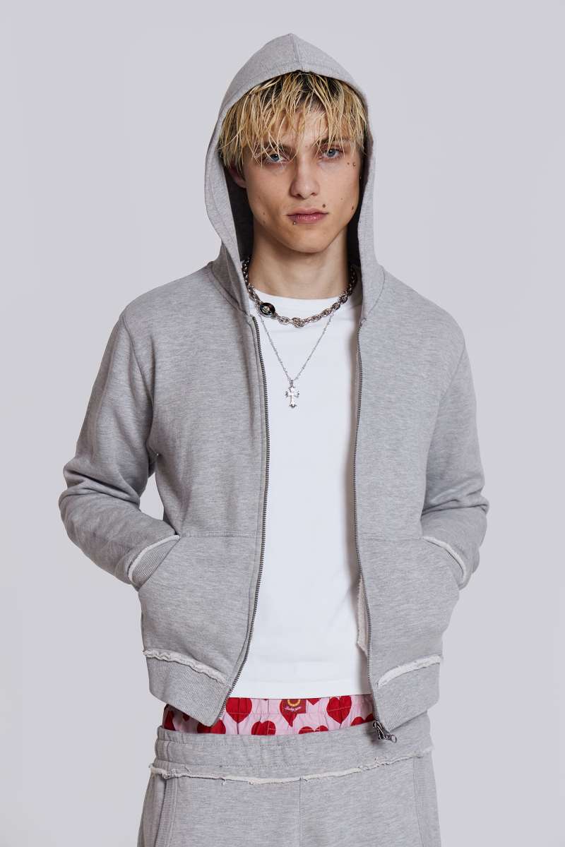 Jaded London Grey Marl Mini Monster Hoodie Grey