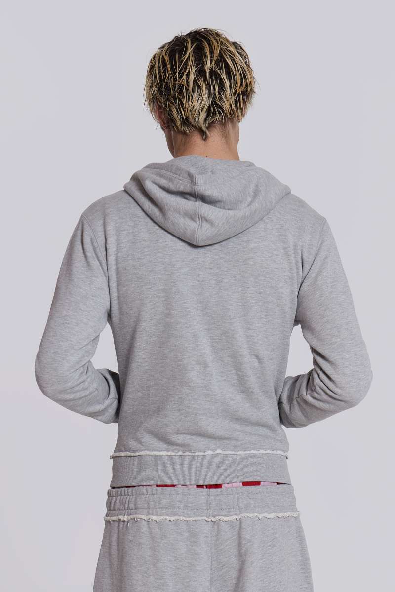 Jaded London Grey Marl Mini Monster Hoodie Grey