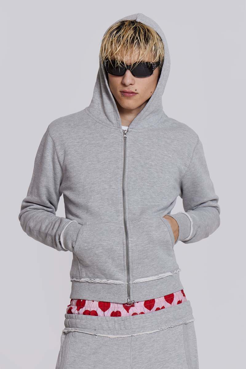 Jaded London Grey Marl Mini Monster Hoodie Grey