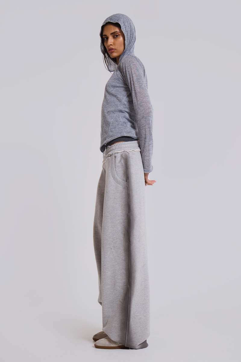 Jaded London Grey Marl Mist Hoodie Grey