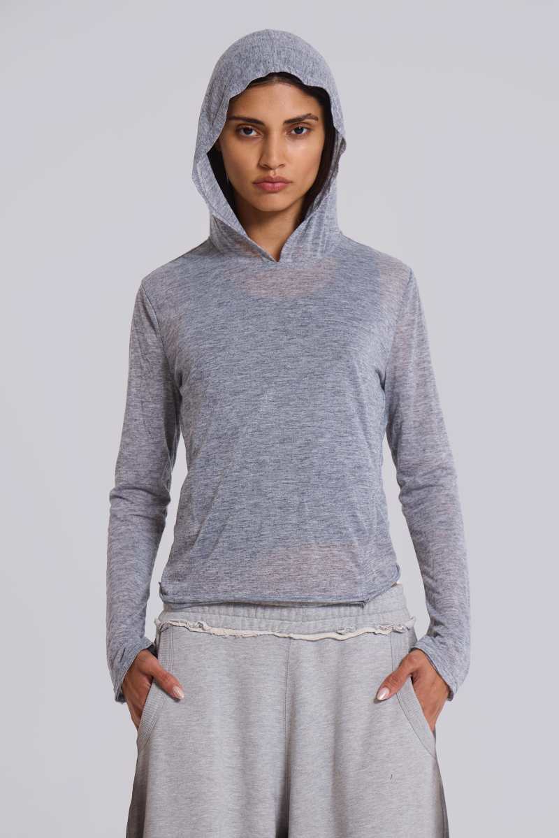 Jaded London Grey Marl Mist Hoodie Grey
