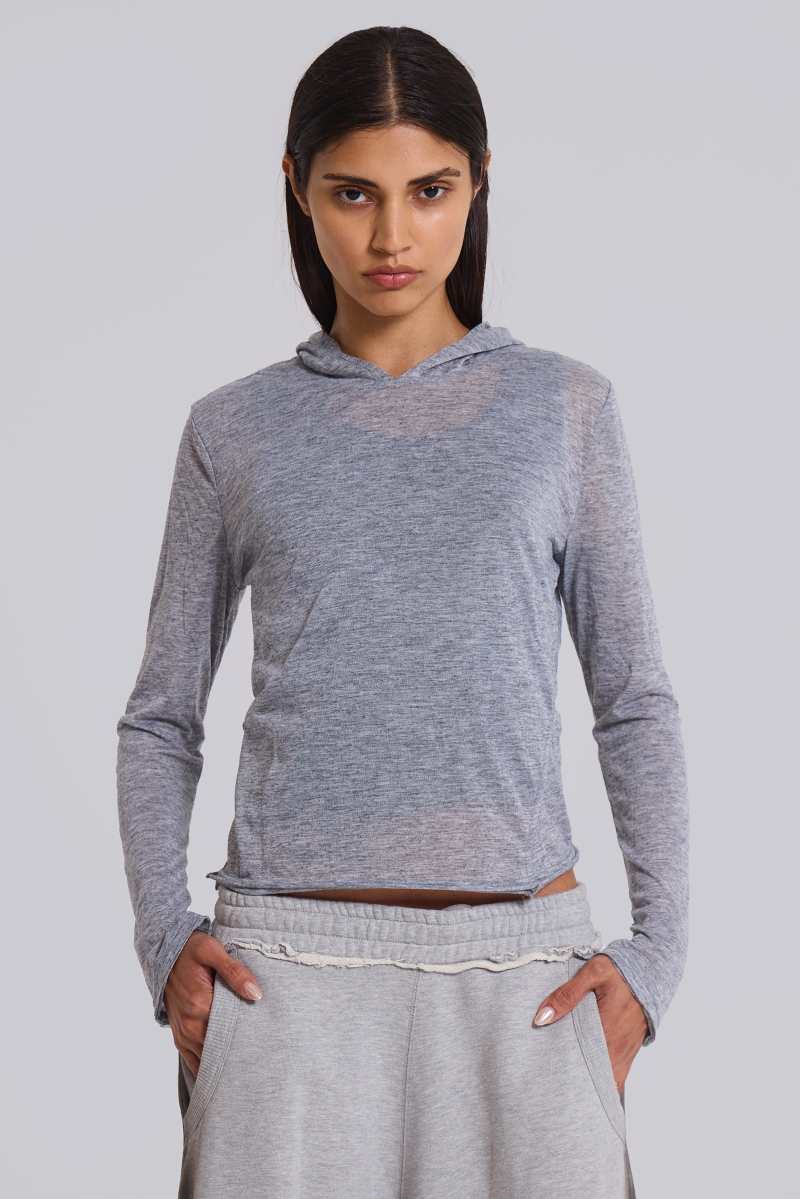 jaded london Grey Marl Mist Hoodie Grey
